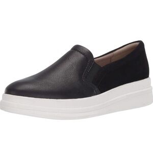 Naturalizer Black Slip-On Loafers with White Sole